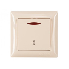 Выключатель 1-кл из подсв. проходной крем 3316 PRIMERA LUXEL