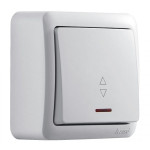 Выключатель 1-й проходной с подсветкой белый 751-0200-114 VIOLA