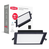 Врезной светодиодный светильник 1-RDL-1841-IPS-BL MAXUS RDL 18W 4100K IP44 Square Black