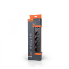 Удлинитель сетевой VIDEX ONCORD с/с 4п 3м 3.4А USB(QC3.0) +USB-C(PD18W) с кнопкой черный (VF-PD43G1QC1PD-B)