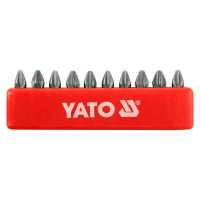 Набір насадок викруткових YATO : "Philips" PН2 x 25 мм. HEX 1/4" 10 шт (YT-0475)