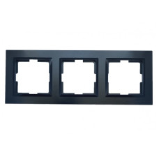 Рамка 3-х горизонтальная черная 9123 JAZZ LUXEL