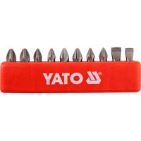 Набор отверточных насадок YATO : SL5, SL6, PH1/1, PH2/2, PZ1/1, PZ2/2, L= 25 мм. 10шт (YT-0482)