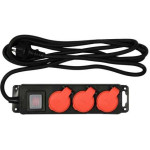 Удлинитель электросетевой YATO: l=3м, колодка с 3 гнездами и вкл, 3-жильный S=1,5 мм² (YT-81240)