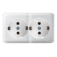 Розетка 2-я с/с закрытый корпус белый 751-0200-127B VIOLA