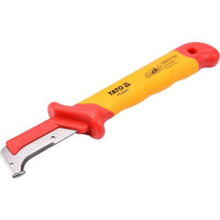 Нож для снятия изоляции YATO; l=155 мм, лезвие l=38 мм с диэлектр. изолированной ручкой (YT-21211)