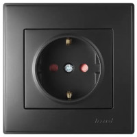 Розетка с защитой от детей антрацит 705-4242-124 LESYA