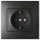 Розетка с защитой от детей антрацит 705-4242-124 LESYA