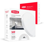Светодиодный накладной светильник 1-MSP-3641-SLW MAXUS SP Ceiling 36W 4100K Circle Slim White