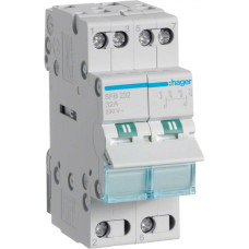 Переключатель SFB232 (I-0-II) с общим выходом снизу 2P 32А/230В Hager