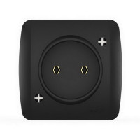 Розетка El-BI Alsu одинарная б/з накладная черная IP20 (504-014800-215)