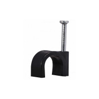 Скоба с гвоздем СКИМ 16мм круглая черная (100шт)