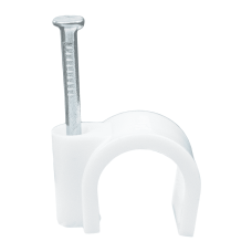 Скоба с гвоздем СКИМ 5мм круглая белая (100шт)