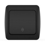 Вимикач El-BI Alsu прохідний одноклавішний накладний чорний IP20 (504-014800-209)