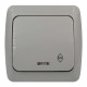 Выключатель El-BI EVA одноклавишный проходной с накладной подсветкой серый (554-011500-210)