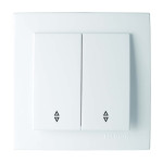 Выключатель проходной двухклавишный NILSON Touran белый 24111009