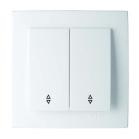 Вимикач прохідний двоклавішний NILSON Touran білий 24111009