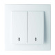 Выключатель проходной двухклавишный NILSON Touran белый 24111009