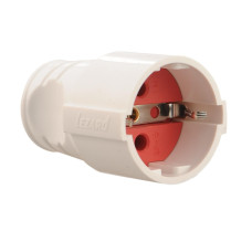Розетка штепсельная с заземлением Lezard белый/красный (715-0701-607)