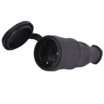 Штепсельный разъем с заглушкой 2Р+РЭ 1х16А 220-240V каучук LEZARD 106-0400-0102