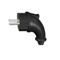 Вилка угловая 2Р+РЭ 1х16А 220-240V каучук LEZARD 106-0400-0108