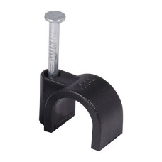 Кабельное крепление с гвоздем круглое, черное d-10мм. (100шт./уп.) AWM