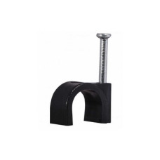 Кабельное крепление с гвоздем круглое, черное d-6мм. (100шт./уп.) AWM