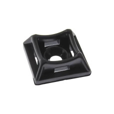 Площадка с самокл. осн. для каб. стяжек, 20*20*5 мм (50шт./уп.) AWM черный