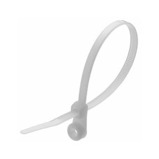 Стяжка кабельная с кольцом 4х150 белая (100шт./уп.) AWM