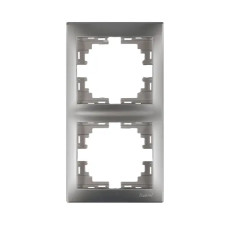 Рамка двухместная вертикальная LEZARD Mira металл серый 701-1000-152