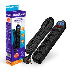 Сетевой фильтр-удлинитель 5 выходов Svittex 3м черный SV-002-В