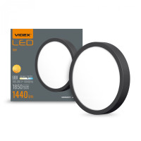 Накладной светодиодный светильник VIDEX 18W 5000K 220V круг черный (VL-DLRS-185B)