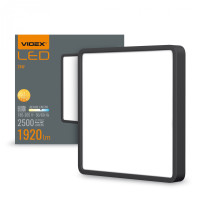 Накладной светодиодный светильник VIDEX 24W 5000K 220V квадратный черный (VL-DLSS-245B)