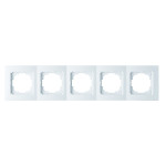 Рамка пятерная горизонтальная NILSON Touran белый 24110095