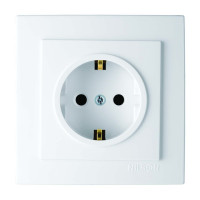 Розетка одинарная с/з NILSON Touran белый 24111017