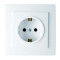Розетка одинарная с/з NILSON Touran белый 24111017