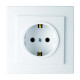 Розетка одинарная с/з NILSON Touran белый 24111017