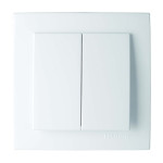 Выключатель двухклавишный NILSON Touran белый 24111003