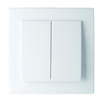 Выключатель двухклавишный NILSON Touran белый 24111003
