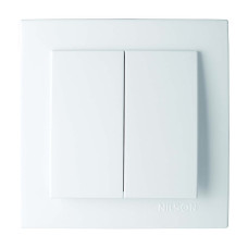 Выключатель двухклавишный NILSON Touran белый 24111003
