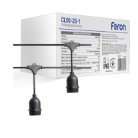 Гирлянда Евро белт-лайт на подвесах CL50-13-1 230V, 20*Е27 шаг 50см, 10м+3м шнур, черный IP65 41826