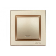 Выключатель 1-кл из подсв. бронза+кремовый механизм LUXEL 9605+9305 JAZZ