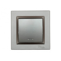 Выключатель 1-кл из подсв. графит+кремовый механизм 9705 + 9305 JAZZ LUXEL