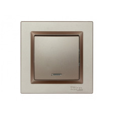 Выключатель 1-кл из подсв. терракот+кремовый механизм 9205 + 9305 JAZZ LUXEL