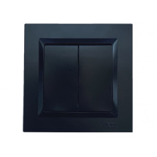 Выключатель 2-кл черный+белый механизм 9103+9003 JAZZ LUXEL