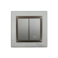 Выключатель 2-кл проходной графит+белый механизм 9719+9019 JAZZ LUXEL