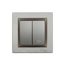 Выключатель 2-кл проходной графит+белый механизм 9719+9019 JAZZ LUXEL