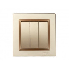 Выключатель 3-кл бронза+кремовый механизм 9613+9313 JAZZ LUXEL