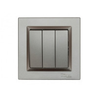 Выключатель 3-кл графит+кремовый механизм 9713+9313 JAZZ LUXEL