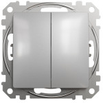 Двухклавишный выключатель SCHNEIDER Sedna Design алюминий SDD113105